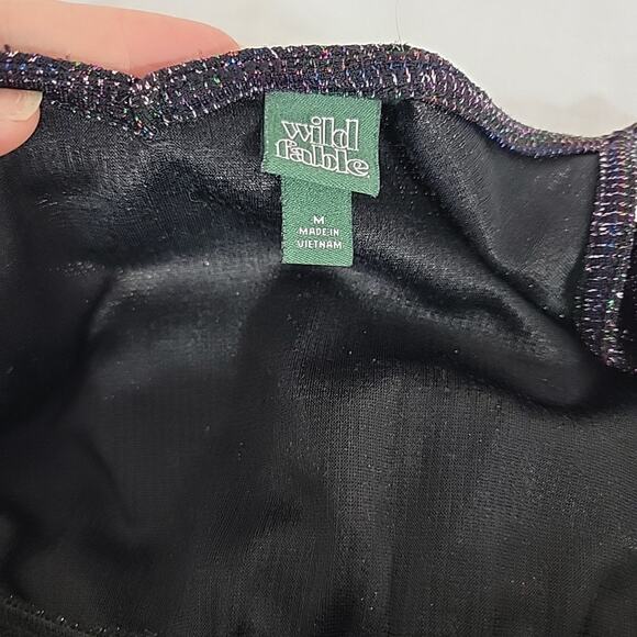 Wild Fable Women’s M Jumpsuit V-Neck Wrap Sparkly Rainbow Metallic Shimmer - Picture 8 of 11